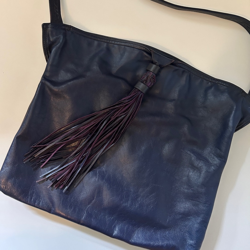 Vintage Indigo Leather Bag ~ Meyers USA